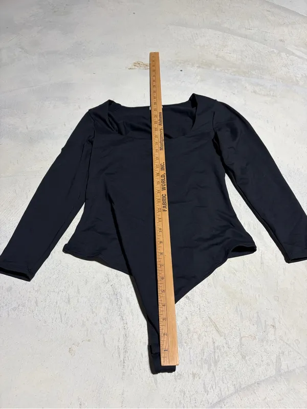 Free people intimately Black Long Sleeve Scoop Neck Bodysuit large - Image 2
