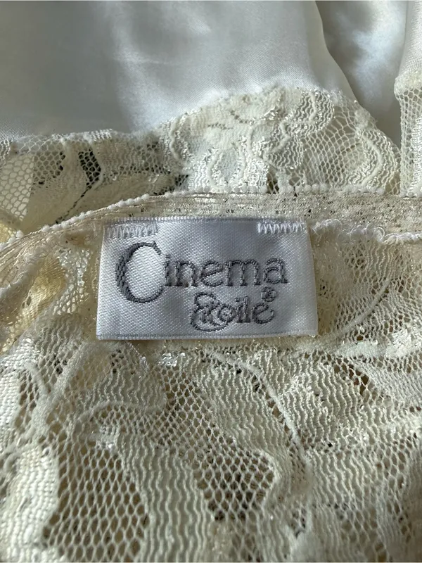 Cinema Exoile 90s Ivory Lace Satin Babydoll Slip Dress Coquette Fairycore - Image 4