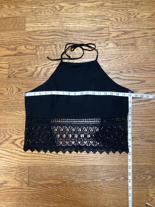 American Eagle Boho tie back halter top black  - Image 11