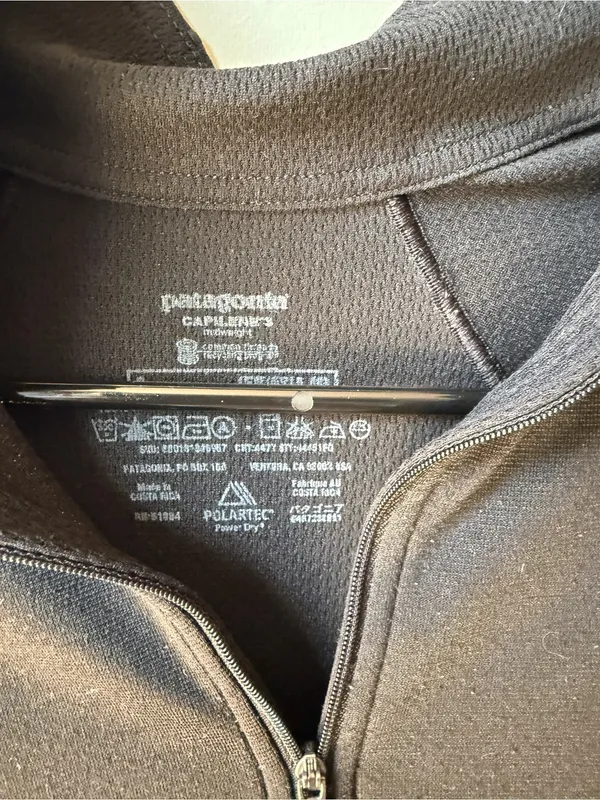 Patagonia Capilene Midweight 1/4 Zip Pullover Women’s Small Black - Image 2