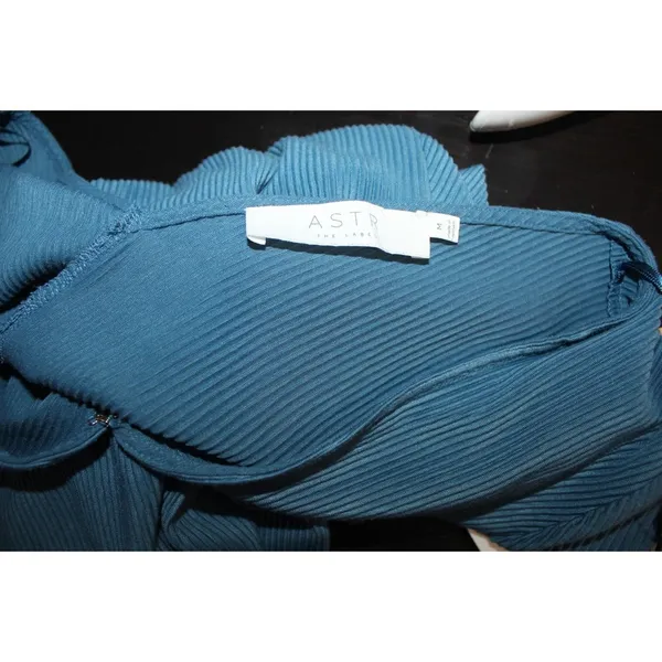 THE LABEL Wrap Front Wide Leg Jumpsuit In Steel Blue M. - Image 6