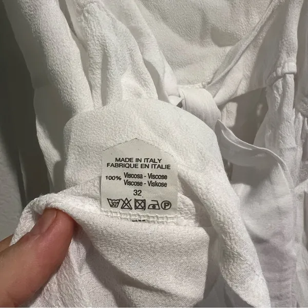 Brandy Melville White Crop Tank Blouse Back Tie - Image 7