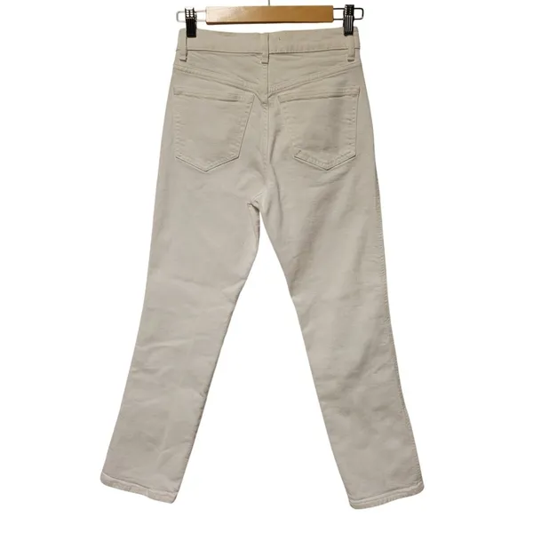 Zara High Rise Skinny Jean Womens Size 2 White Denim Summer Clean Girl Side Slit - Image 2