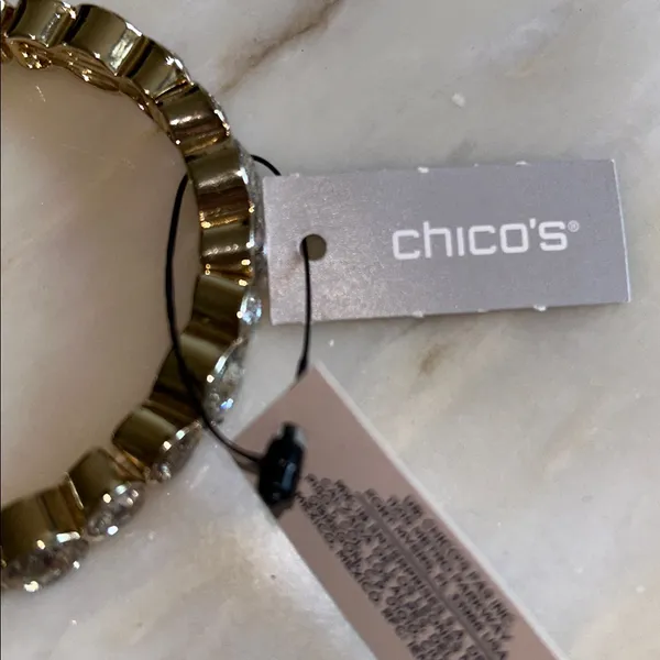 Chico’s Gold-tone Coco Pave Minimalist Stretch Sparkle Bracelet‎ - Image 4