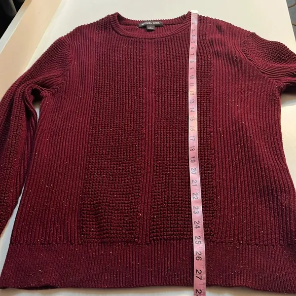 Large Michael Kors‎ sweater MK knit preppy sweater speckled color textured heavy - Image 7