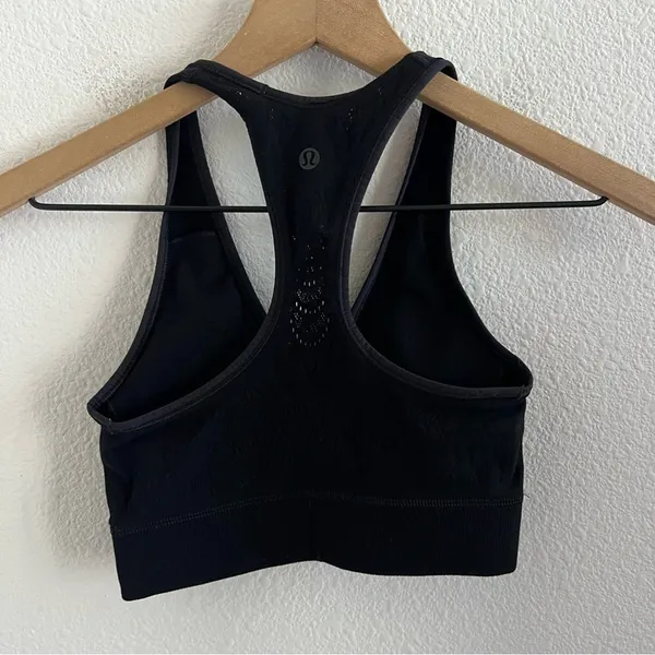Lululemon Black Racer Back Mesh-Like Sports Bra Active Bra 2 - Image 2