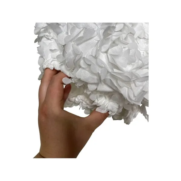 ASOS LUXE 3D floral corset mini dress with puff sleeves in white sz 6 - Image 8