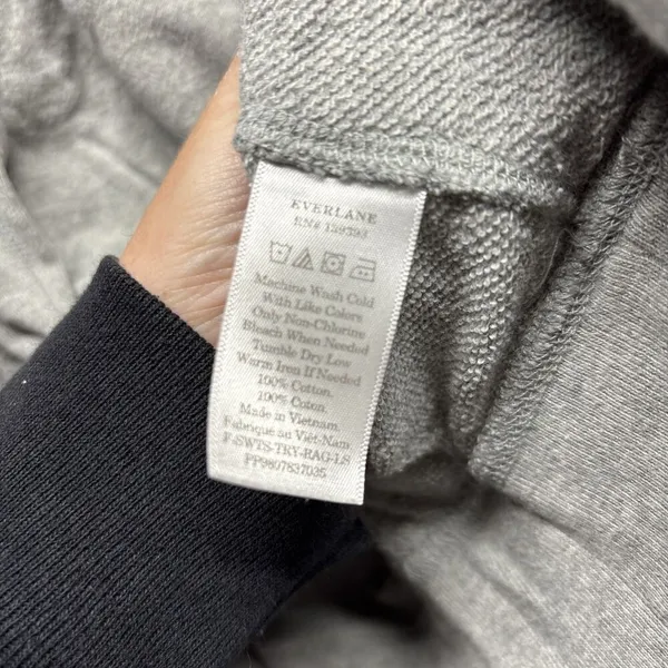 Everlane Sweatshirt Womens Large Gray Cotton Crewneck Pullover Raglan Sleeve - Image 4