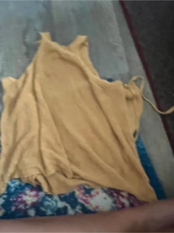 Lulus Sunny Style White Loose Knit Mock Neck Side Tie Tank Top Camel Size S - Image 13