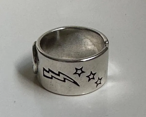 Adjustable Smiley Face Silver Ring - Image 4