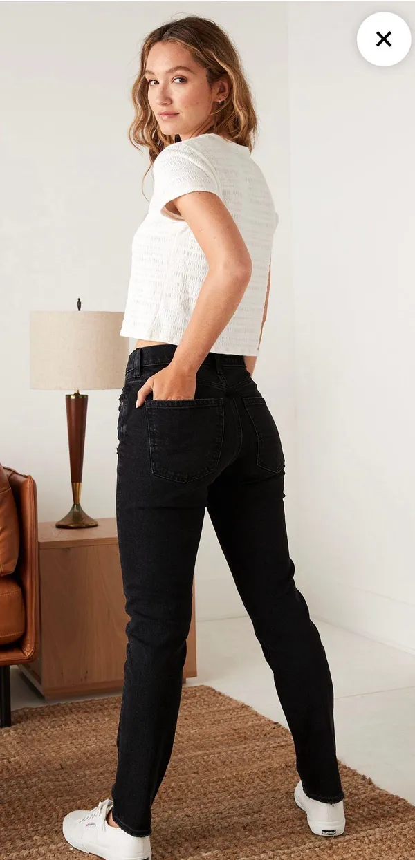 90s Straight Jean Black Size 0 Long - Image 2