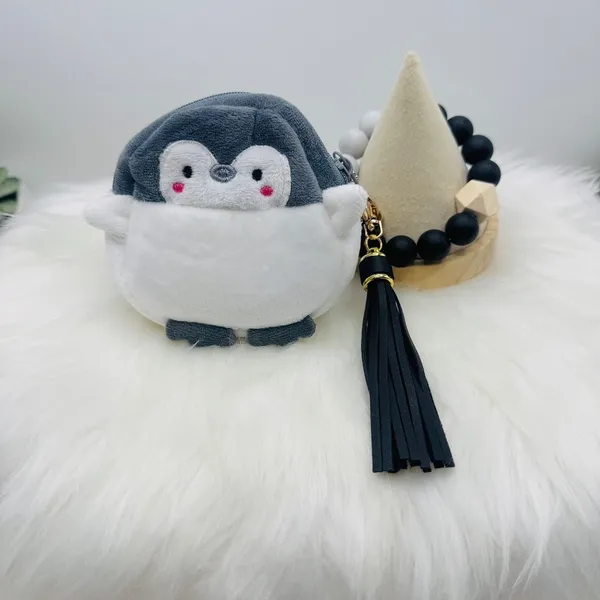 Cute Penguin Coin Purse Keychain Wristlet - Image 5