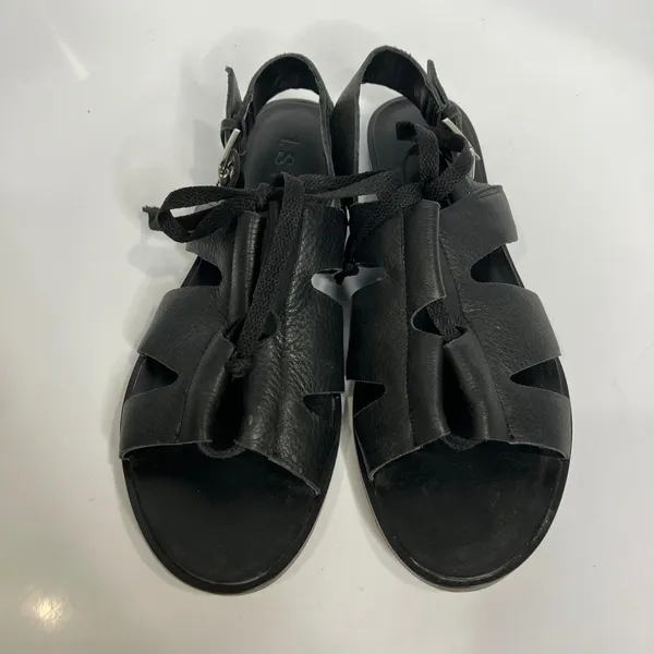 1. State Teena black leather sandals‎ women's size 7.5 casual gladiator style - Image 3