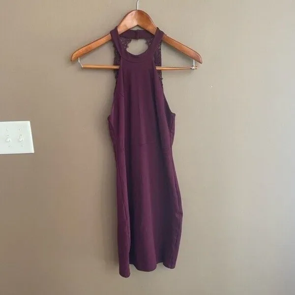 Lulus Endlessly Alluring Lace Bodycon Dress‎ in Wine Red Size Small - Image 4