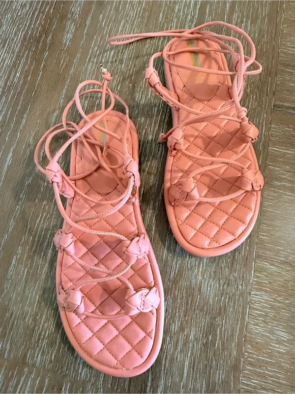 Sam Edelman Coral Quilted Lace-Up Sandals - Image 3