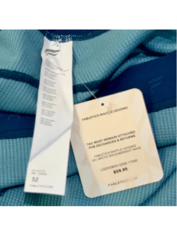 Fabletics Women’s M Waffle Leggings Teal Blue NWT b1 - Image 4