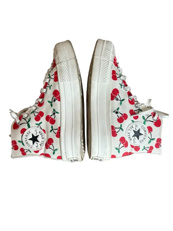 Converse All Star Lift Platform High Top Sneaker Cherry Print Womens 6.5 - Image 4