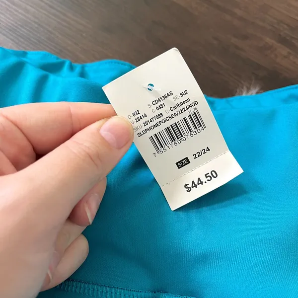 Ashley Stewart NWT Teal Blue Phone Pocket Biker Shorts Plus Size 22 / 24 - Image 7