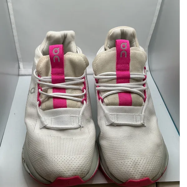 On Running Cloudnova Womens White Pink Athletic Sneakers 26.98495 Size 8.5 - Image 2