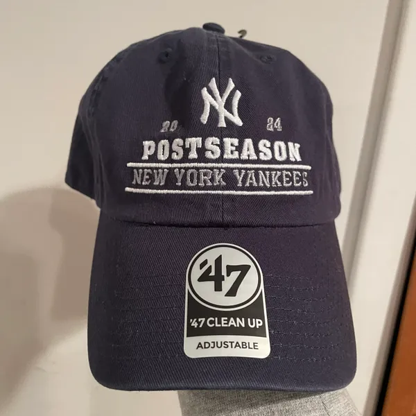 ‘47 Adult 2024 MLB Postseason New York Yankees Navy Cleanup Baseball Hat NWT - Image 2