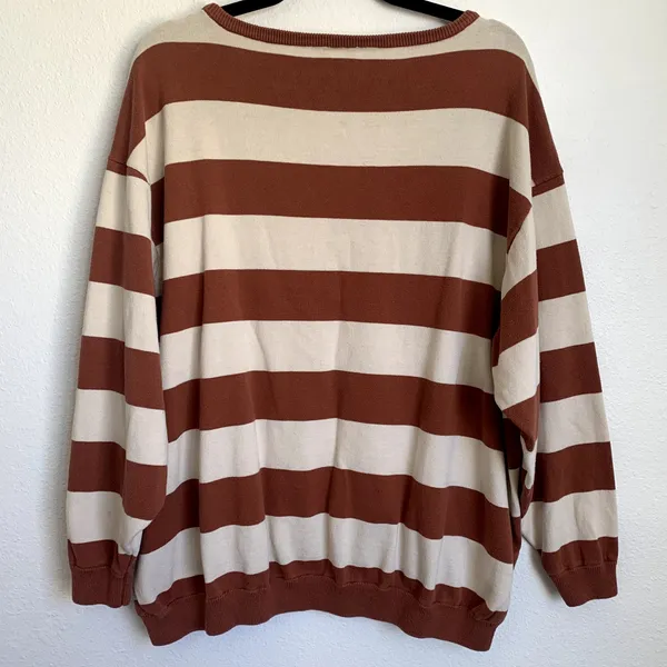 5/$25 By Together Striped‎ Pullover in Brown/White - Image 2