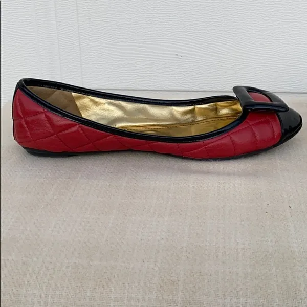 Marc Fisher Red& Black Leather Flats - Image 7