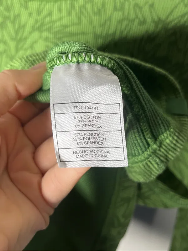 Nike ACG Green Leaf Print Waffle Knit Thermal Long Sleeve Top - Image 9