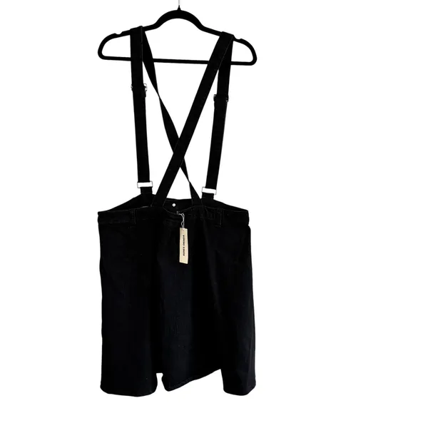 Agnes Orinda Black Denim Suspender Overall Skirt Plus Size 2X New - Image 3