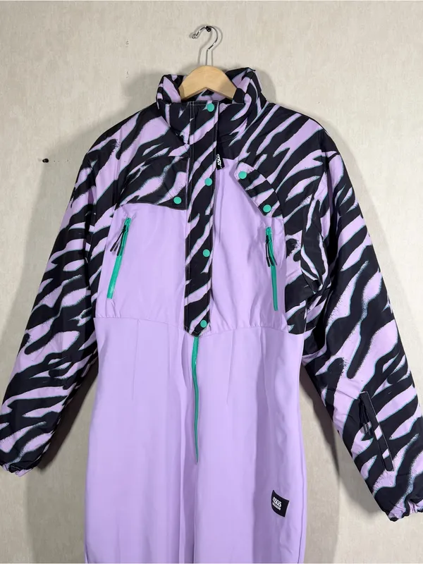 ASOS 4505 Women’s Printed Ski Suit Snowsuit One-Piece in Printer Lilac 12 - Image 5