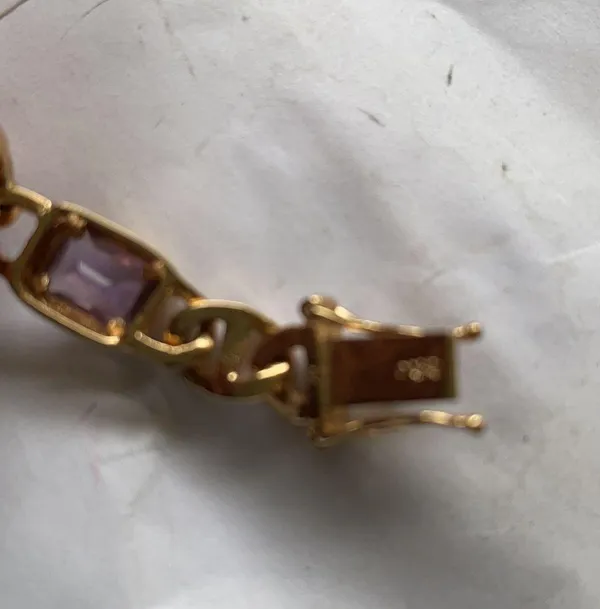 Vintage Gemstone Gold Bracelet - Image 3