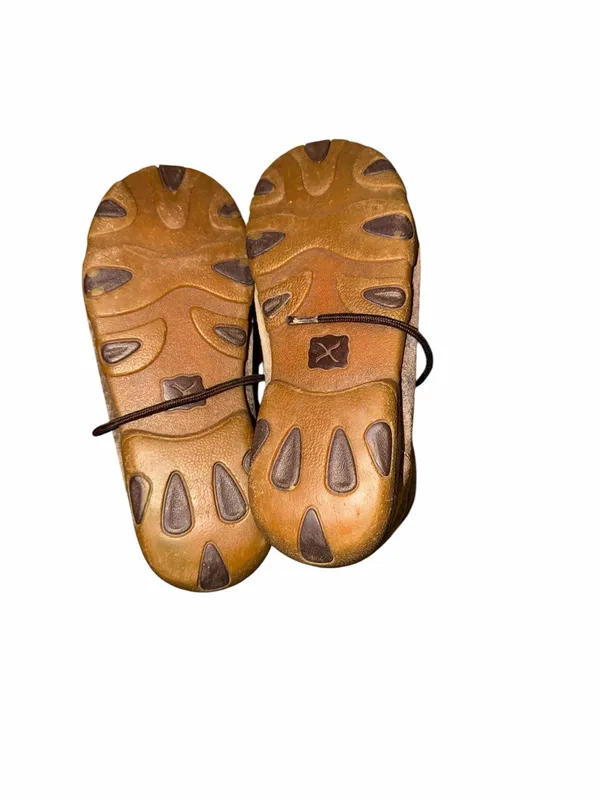 Twisted X Brown Leather Animal Print Moccasin-Style Booties Size 7 M - Image 5