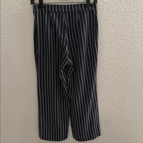 Abercrombie & Fitch Wide Leg Blue White Pinstripe Trouser Pants Size XS - Image 5