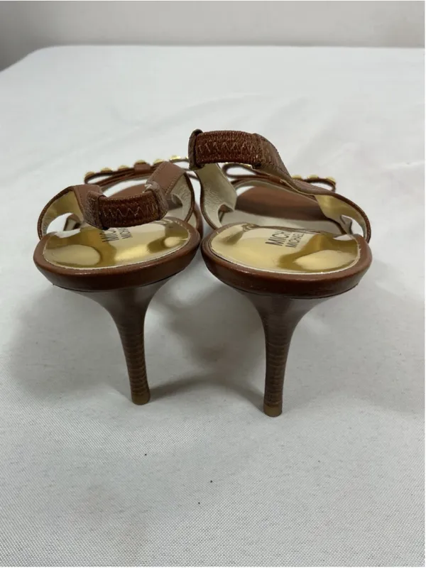 Womans Excellent Condition Michael Kors Sling Back Stiletto Heels 10 M Brown - Image 5