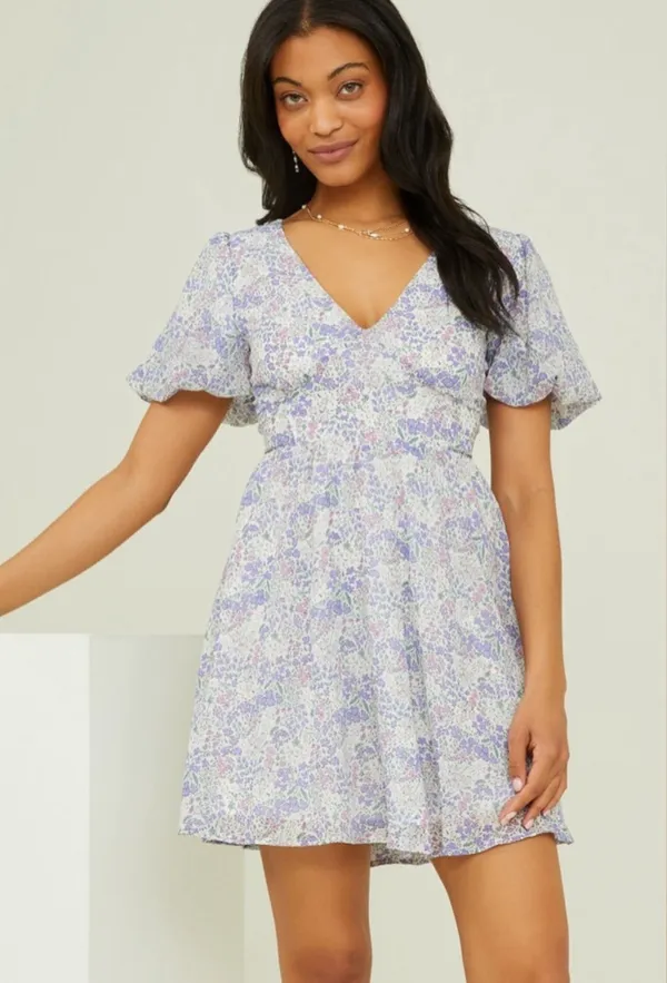 Altar’d State Purple And Pink Tatum Floral Dress Size Small - Image 4