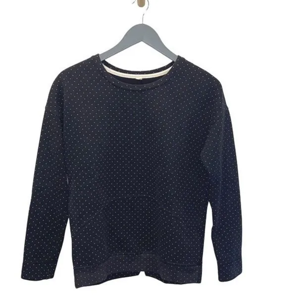 Lululemon Womens Polka Dot‎ Crew Neck Fleece Pullover Sweatshirt Black Size 4 - Image 2