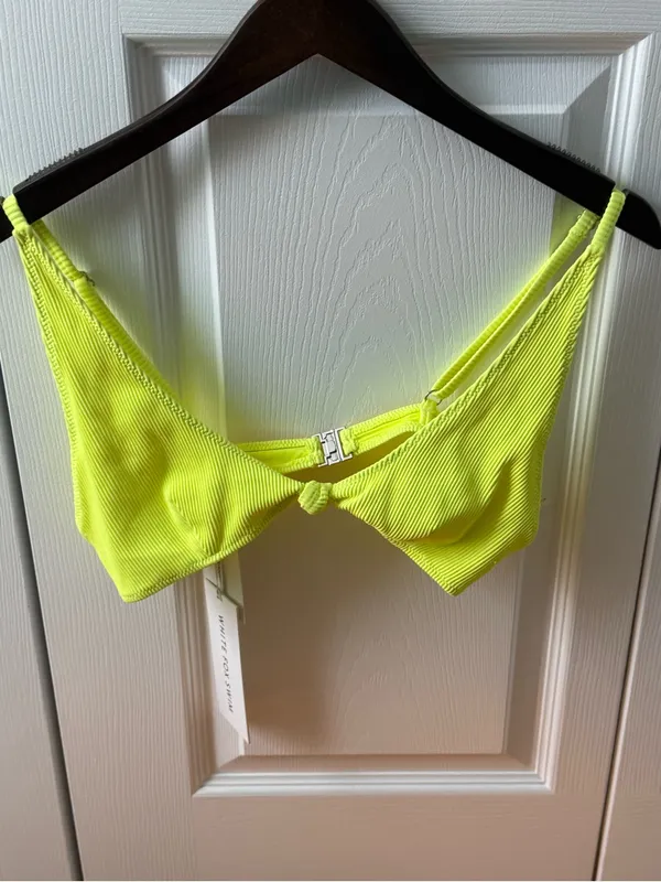 White Fox Boutique Hacienda Bikini Top in Neon Yellow - Image 2