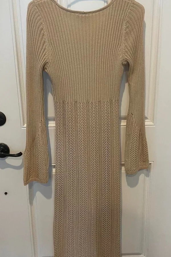 Knit Dress Tan - Image 6