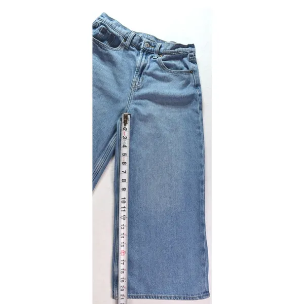 Old Navy Drapey Denim High Rise Baggy Wide Leg Jeans Blue Size 2 Tall - Image 6