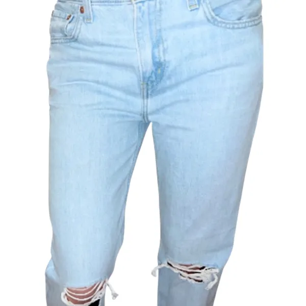 Levi's Light Wash Low Pro Straight Distressed Relaxed Jeans Sz 26 L31” - Image 9