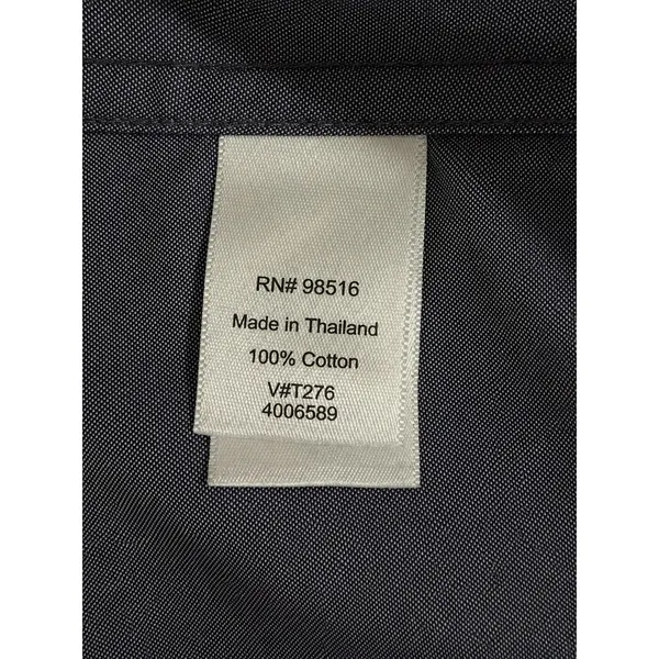 Coldwater Creek No Iron Blue Gray Cotton Button Front Shirt Blouse Womens Medium - Image 6