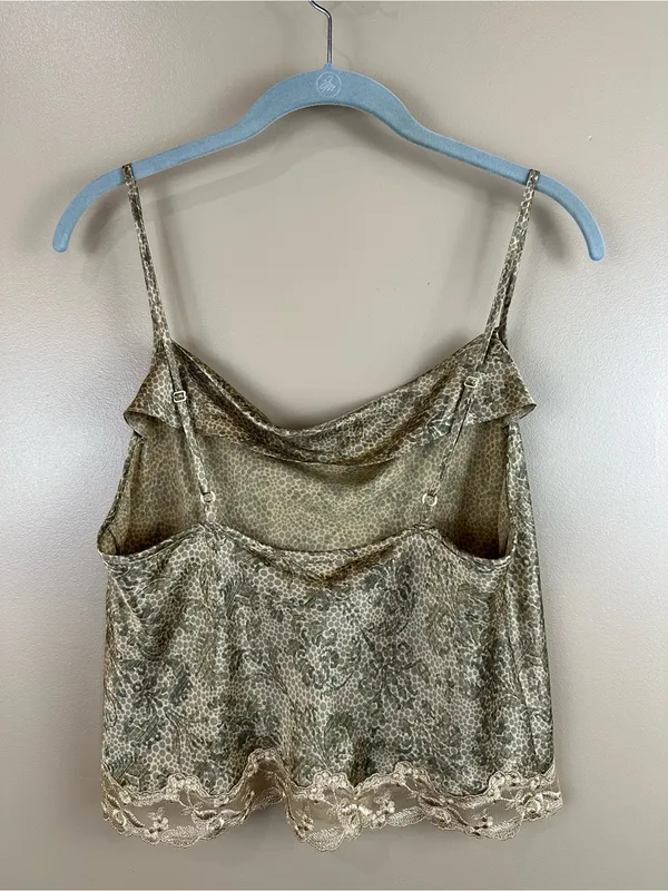 Vintage 2000 Y2K Victorias Secret Leopard Print Floral Lace Satin Pajama Set M - Image 8