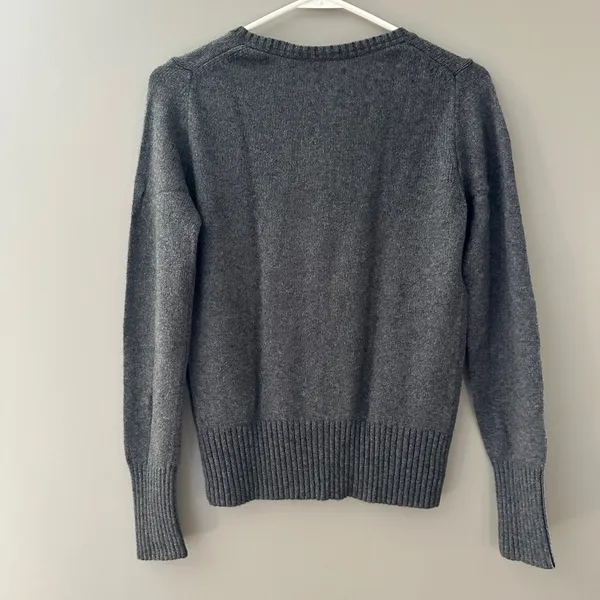 Old Navy Women’s Gray Argyle Button Front Crew Neck Cardigan Sweater S - Image 4