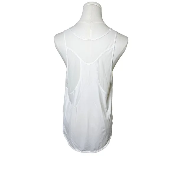 Lululemon White Mesh Vent Athletic Tank Top‎ Loose Fit Workout Womens M - Image 3
