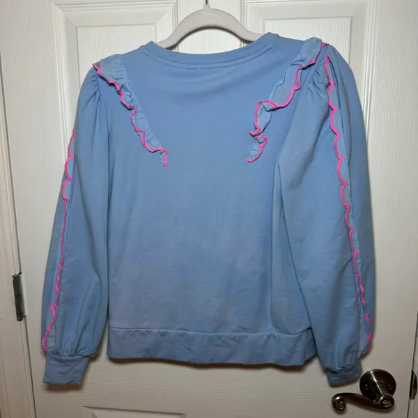 Lilly Pulitzer Suzy Scalloped Sweatshirt Pullover Top - Image 3