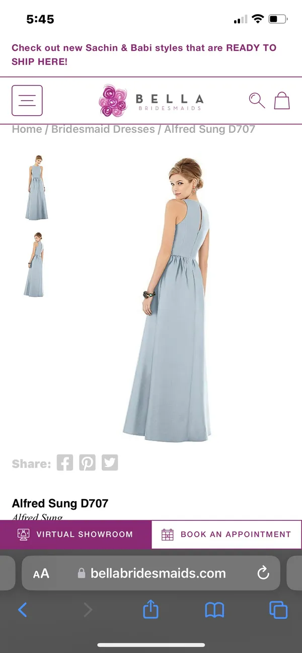 D707 Bridesmaid Dress Platinum - Image 3