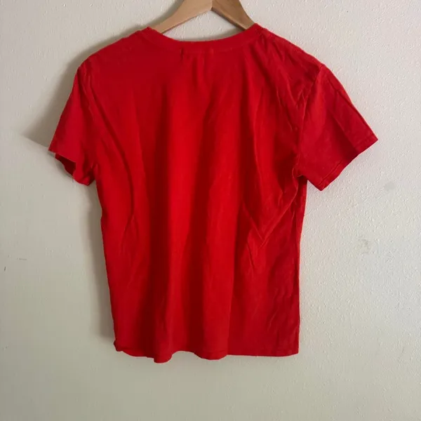 Perfectwhitetee Harley Cotton Boxy Crewneck Tee in Tomato Size Small - Image 6