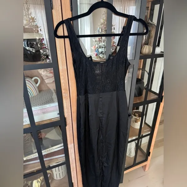 Meshki Corset maxi dress lace sexy bodycon drop waist octavia goth laceup satin - Image 11