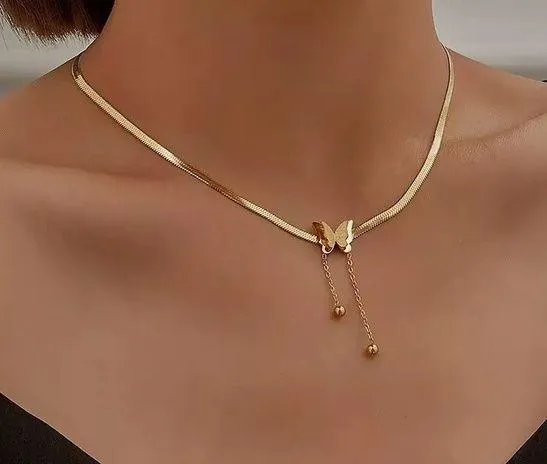 Women Stainless Steel Butterfly Necklace - Image 2
