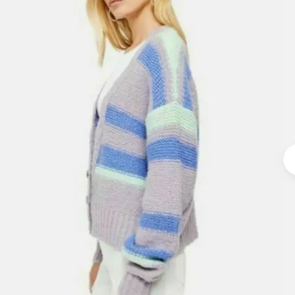 Free People Fine Time Cardi in Neptune sz large NWT bust 26” - Image 2