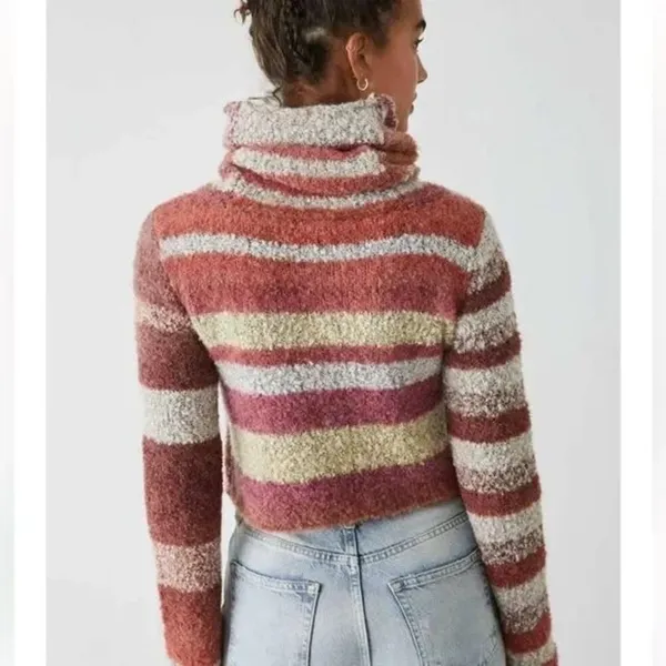 NWT Free People My Girl Turtleneck Sweater In Sunburst Combo Wool Blend - Image 7